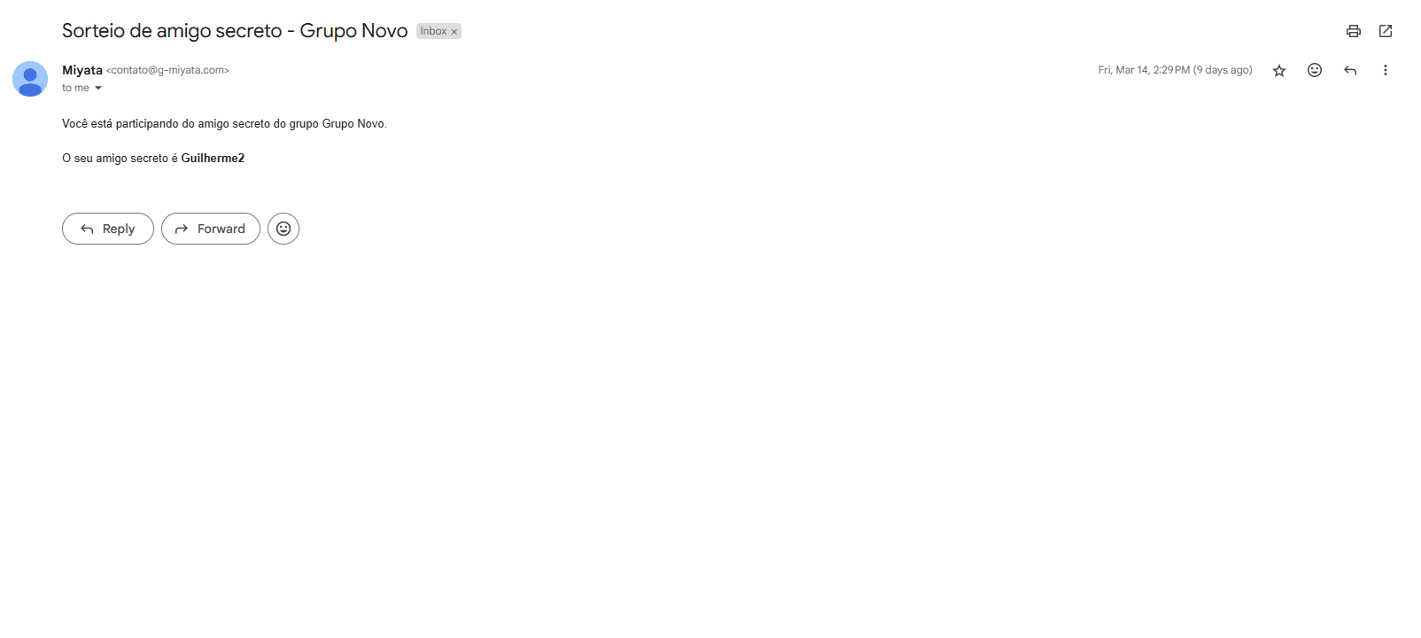 Email Para Participantes do Grupo project image
