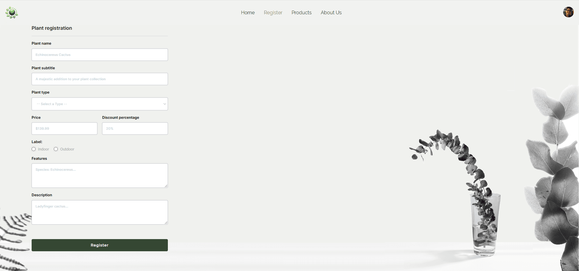 Register Form Page project image