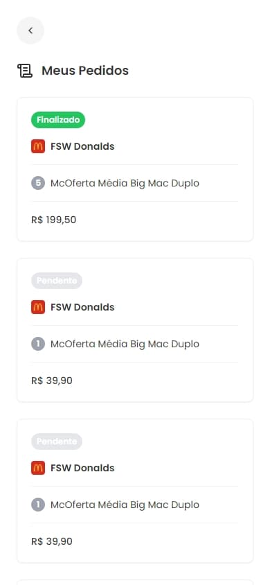 Pedidos Realizados project image